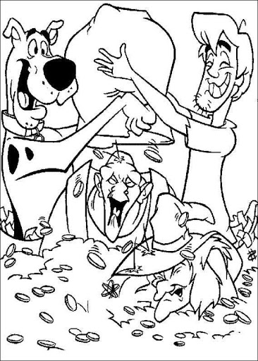 Online coloring book: Scooby and Shaggy coloring page to solve the puzzle
